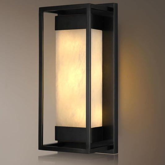 Modern Alabaster Square Shaped Wall Sconce 15.7" - thebelacan