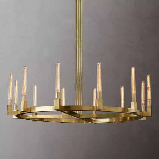 Prismatic Glass Round Chandelier 60" - thebelacan