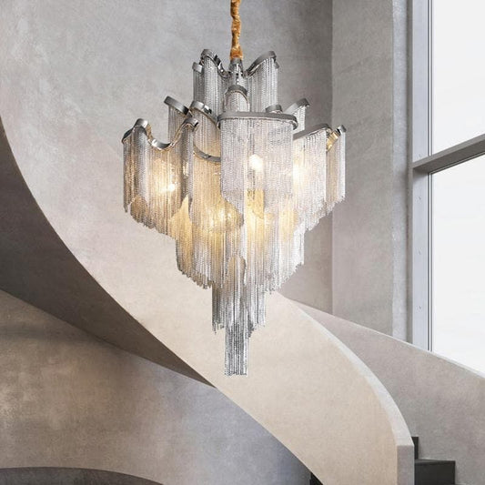 Alisa Luxury Flower Chain Tassel Chandelier - thebelacan