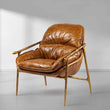 Thaddeus Brown Leather Accent Chairs - thebelacan