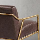 Thaddeus Brown Leather Accent Chair - thebelacan
