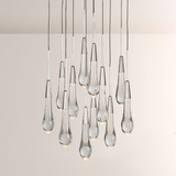 Raindrop Glass Round Solitaire Chandelier - thebelacan