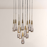 Raindrop Glass Round Solitaire Chandelier - thebelacan