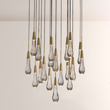 Raindrop Glass Round Solitaire Chandelier - thebelacan