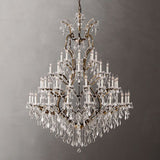 19TH C. Crystal Round Chandelier 60" - thebelacan