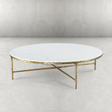 Thaddeus Marble Round Coffee Table 55"D - thebelacan