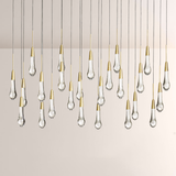 Raindrop Glass Solitaire Linear Chandelier - thebelacan