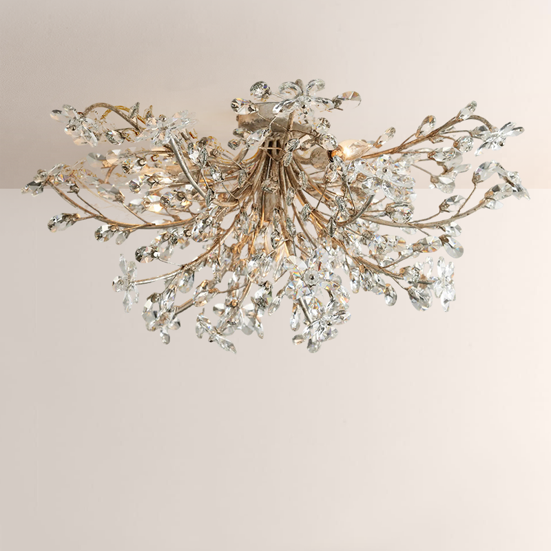 Customized Crystal Flowers Fiore Flushmount 40" - thebelacan