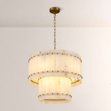 San Marco Alabaster Round 2-Tiered Chandelier - thebelacan