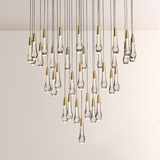 Raindrop Glass Round Solitaire Chandelier - thebelacan