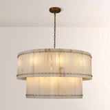 San Marco Alabaster Round 2-Tiered Chandelier - thebelacan