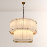 San Marco Alabaster Round 2-Tiered Chandelier - thebelacan