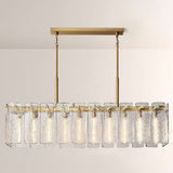 Cascade Glass Rectangular Chandelier 60"W - thebelacan