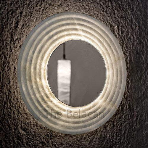 Alabaster Dissic Mirror Wall Sconce - thebelacan