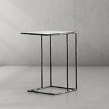 Thaddeus Tempered Glass C-Shaped Side Table - thebelacan