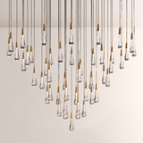 Raindrop Glass Round Solitaire Chandelier - thebelacan