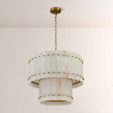 San Marco Alabaster Round 2-Tiered Chandelier - thebelacan