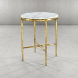 Thaddeus Marble Round Side Table 18"D - thebelacan
