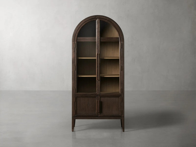 Heidi Glass-Door Oak Cabinet | Modern Farmhouse Design