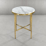 Thaddeus Marble Round Side Table 18"D - thebelacan