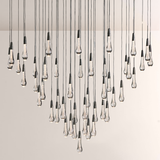 Raindrop Glass Round Solitaire Chandelier - thebelacan