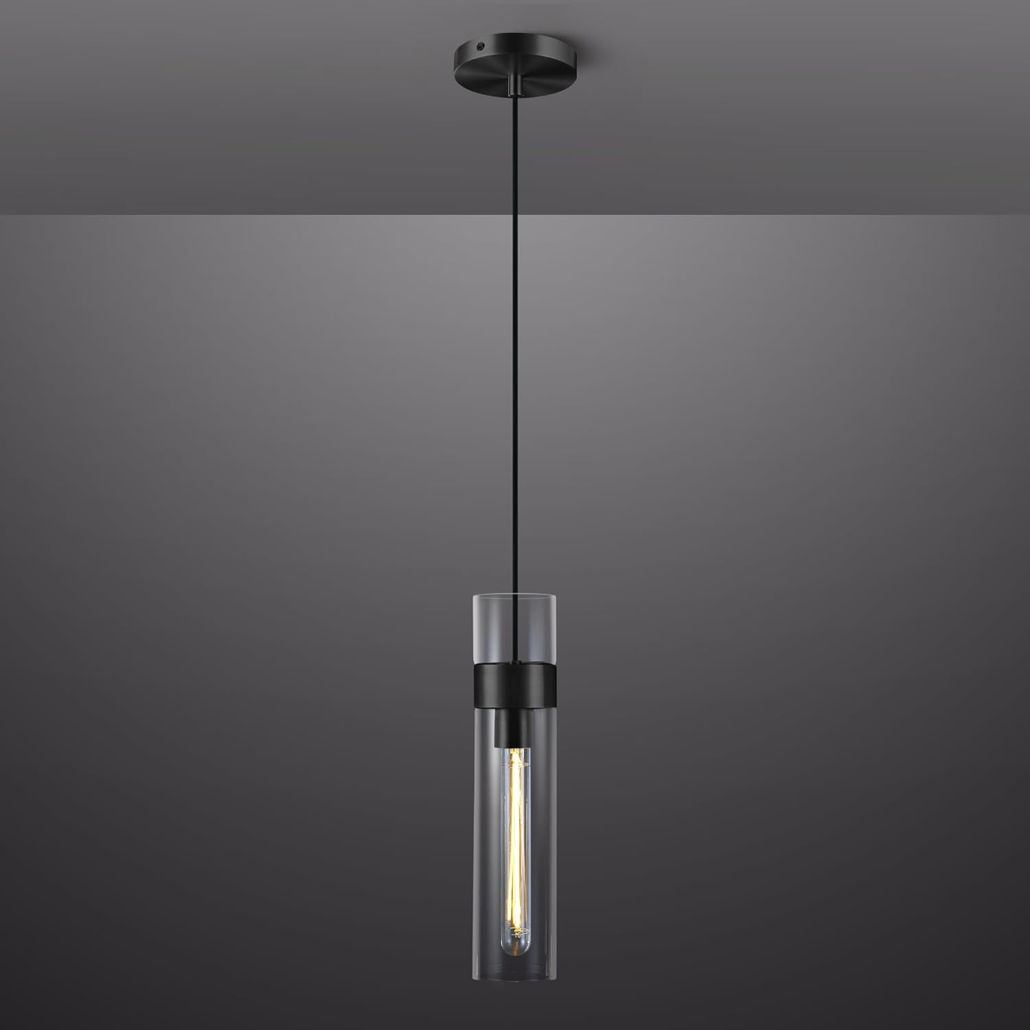 Glass Tube Brass Pendant Lights 1 Light/7 Lights - thebelacan