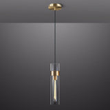 Glass Tube Brass Pendant Lights 1 Light/7 Lights - thebelacan