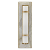 Alabaster Bruneau Brass Wall Sconce - thebelacan
