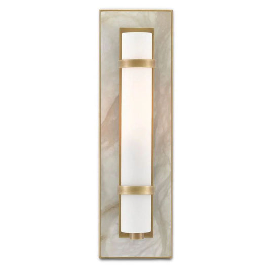 Alabaster Bruneau Brass Wall Sconce - thebelacan
