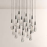 Raindrop Glass Round Solitaire Chandelier - thebelacan