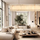 San Marco Alabaster Linear Chandelier 54" 72" - thebelacan
