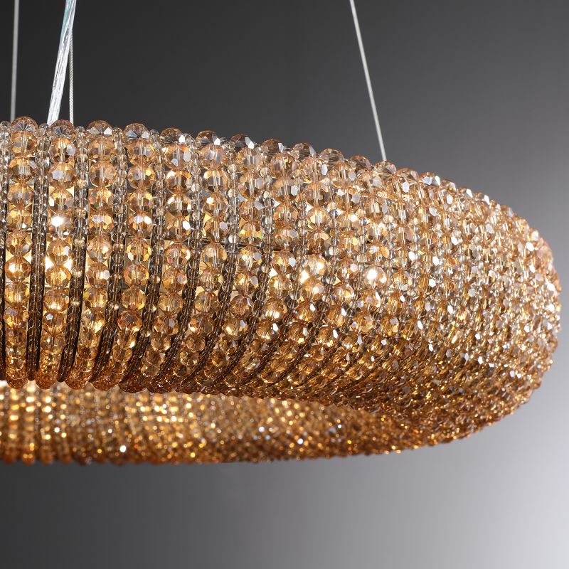 Halo Crystal Round LED Chandelier 41" - thebelacan