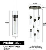 Glass Tube Brass Pendant Lights 1 Light/7 Lights - thebelacan