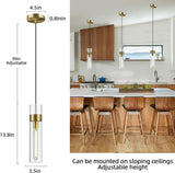 Glass Tube Brass Pendant Lights 1 Light/7 Lights - thebelacan