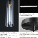 Glass Tube Brass Pendant Lights 1 Light/7 Lights - thebelacan