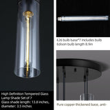 Glass Tube Brass Pendant Lights 1 Light/7 Lights - thebelacan