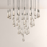 Raindrop Glass Round Solitaire Chandelier - thebelacan