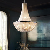 Alisa Luxury Plated Aluminum Chain Tassel Chandelier Diameter 24" 31" - thebelacan