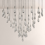 Raindrop Glass Round Solitaire Chandelier - thebelacan