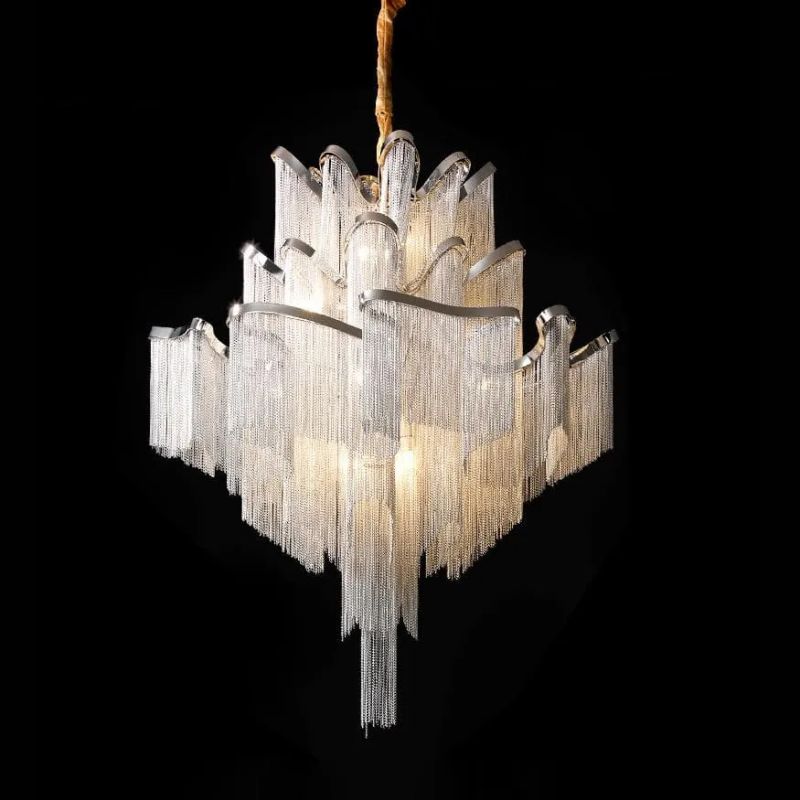 Alisa Luxury Flower Chain Tassel Chandelier - thebelacan