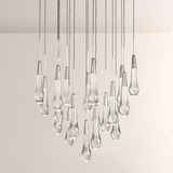 Raindrop Glass Round Solitaire Chandelier - thebelacan
