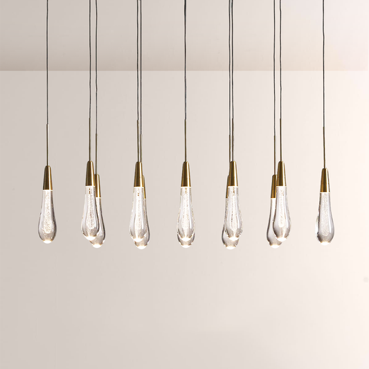 Raindrop Glass Solitaire Linear Chandelier - thebelacan