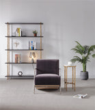 Thaddeus Genuine Brown Leather Accent Chair - thebelacan