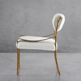 Thaddeus Retro Copper Iron Frame Armless Dining Chair - thebelacan