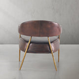 Thaddeus Brown Leather Lounge Armchair - thebelacan