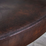 Thaddeus Brown Leather Lounge Armchair - thebelacan