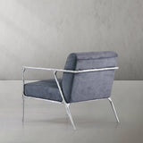 Thaddeus Retro Silver Iron Frame Track Armchair - thebelacan