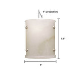 Alabaster Semi-cylindrical Wall Sconce - thebelacan