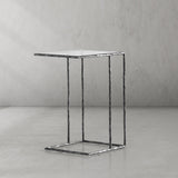 Thaddeus Tempered Glass C-Shaped Side Table - thebelacan