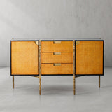 Thaddeus Metal Frame Rattan Side Cabinet - thebelacan